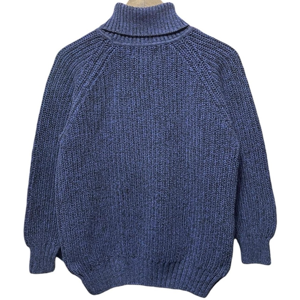 vintage 80s 90s Purple black Eddie Bauer Knit long sleeve turtle neck sweater - Picture 2 of 5